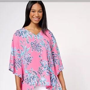 Belle Kim Gravel Poncho Top